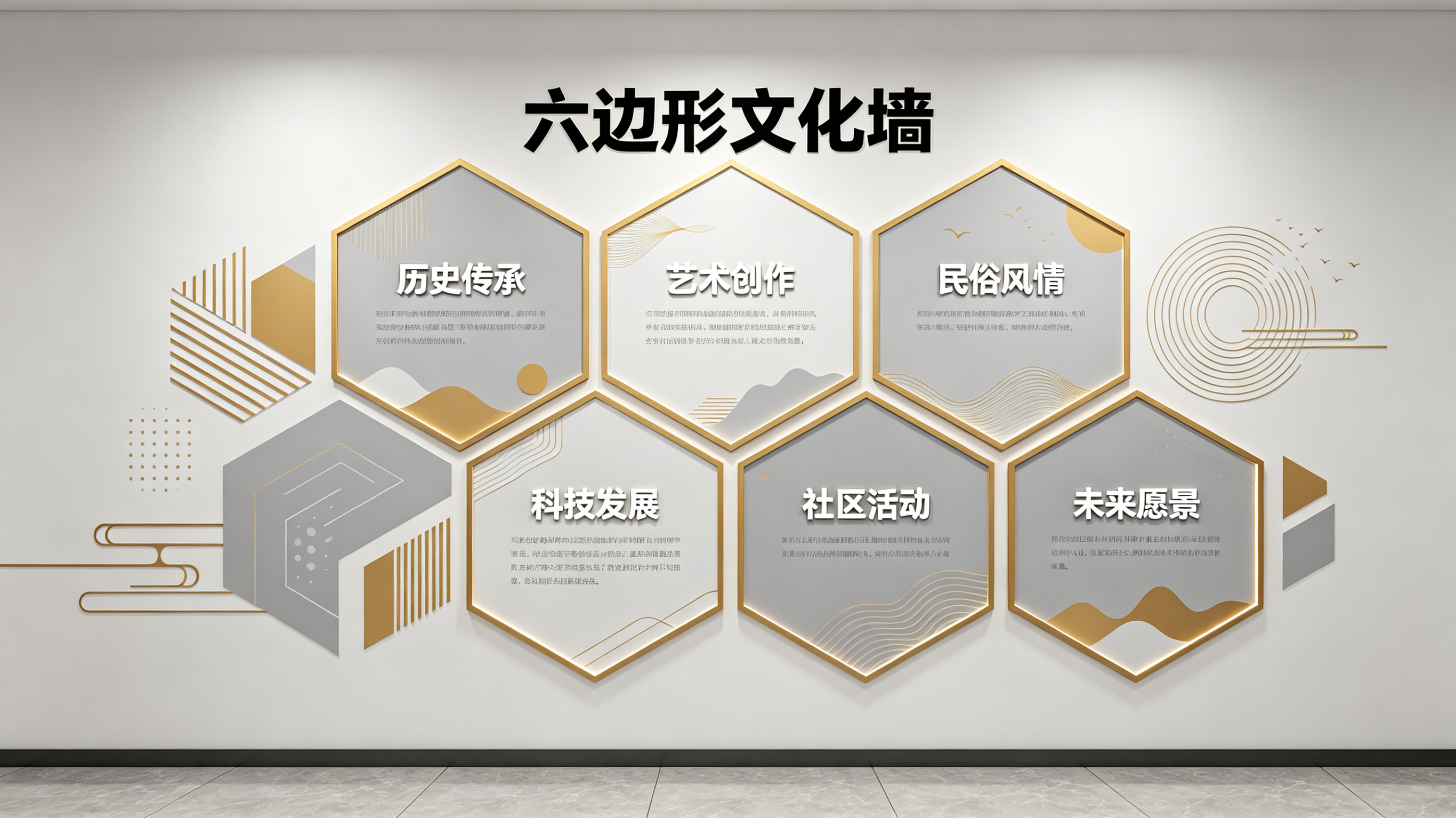 上饶企业文化墙 | 六边形信息美学
